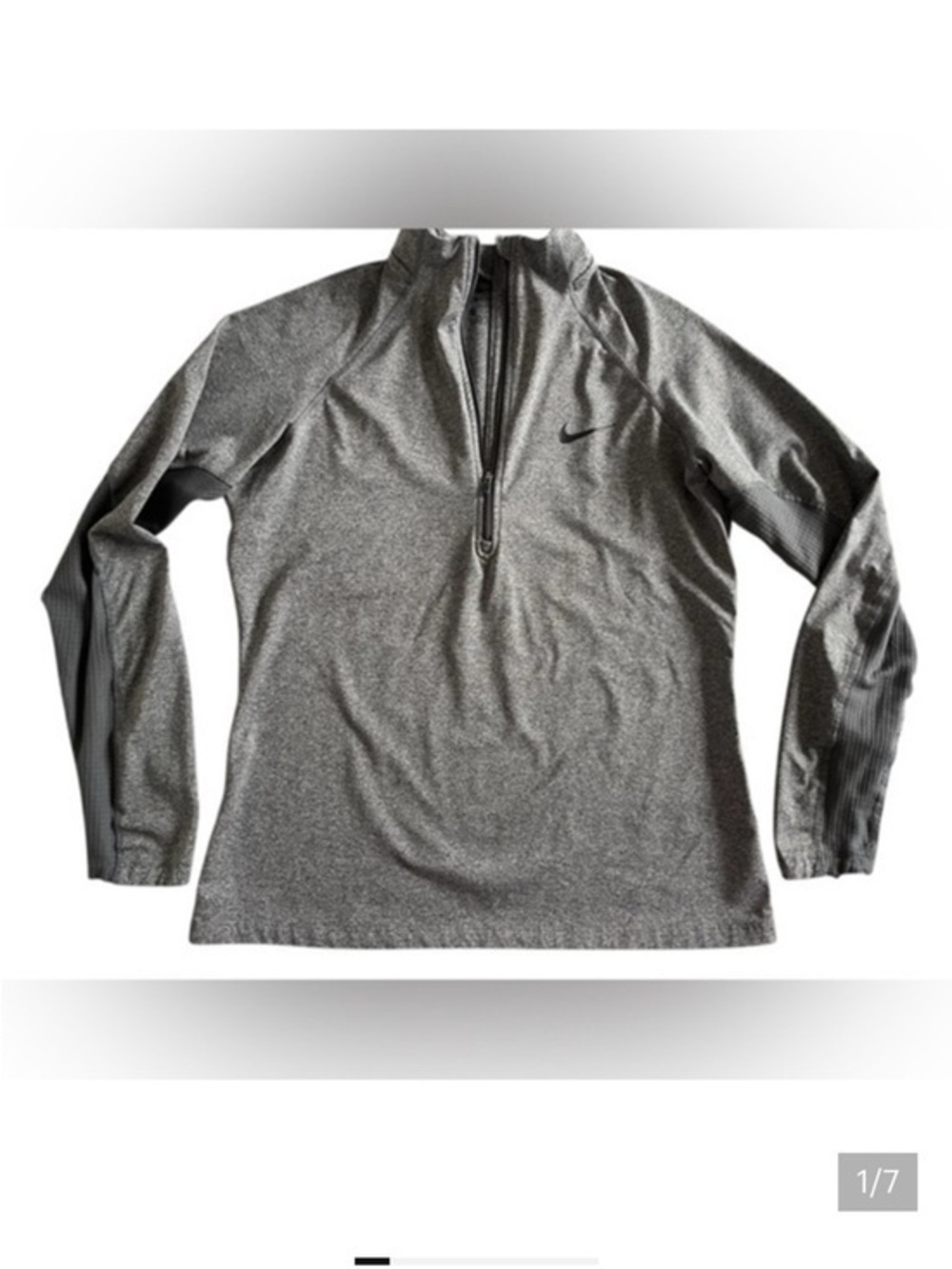 Nike Women's Gray Zip-Up athletic three quarter zip